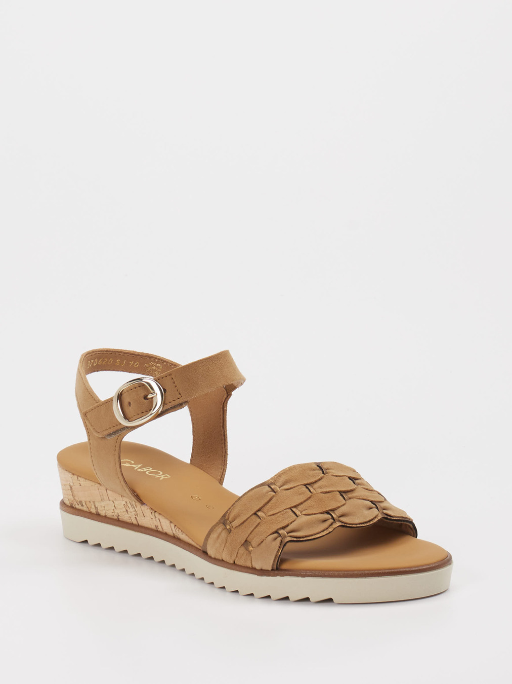 Gabor Comfort – Keilsandalette aus Veloursleder braun