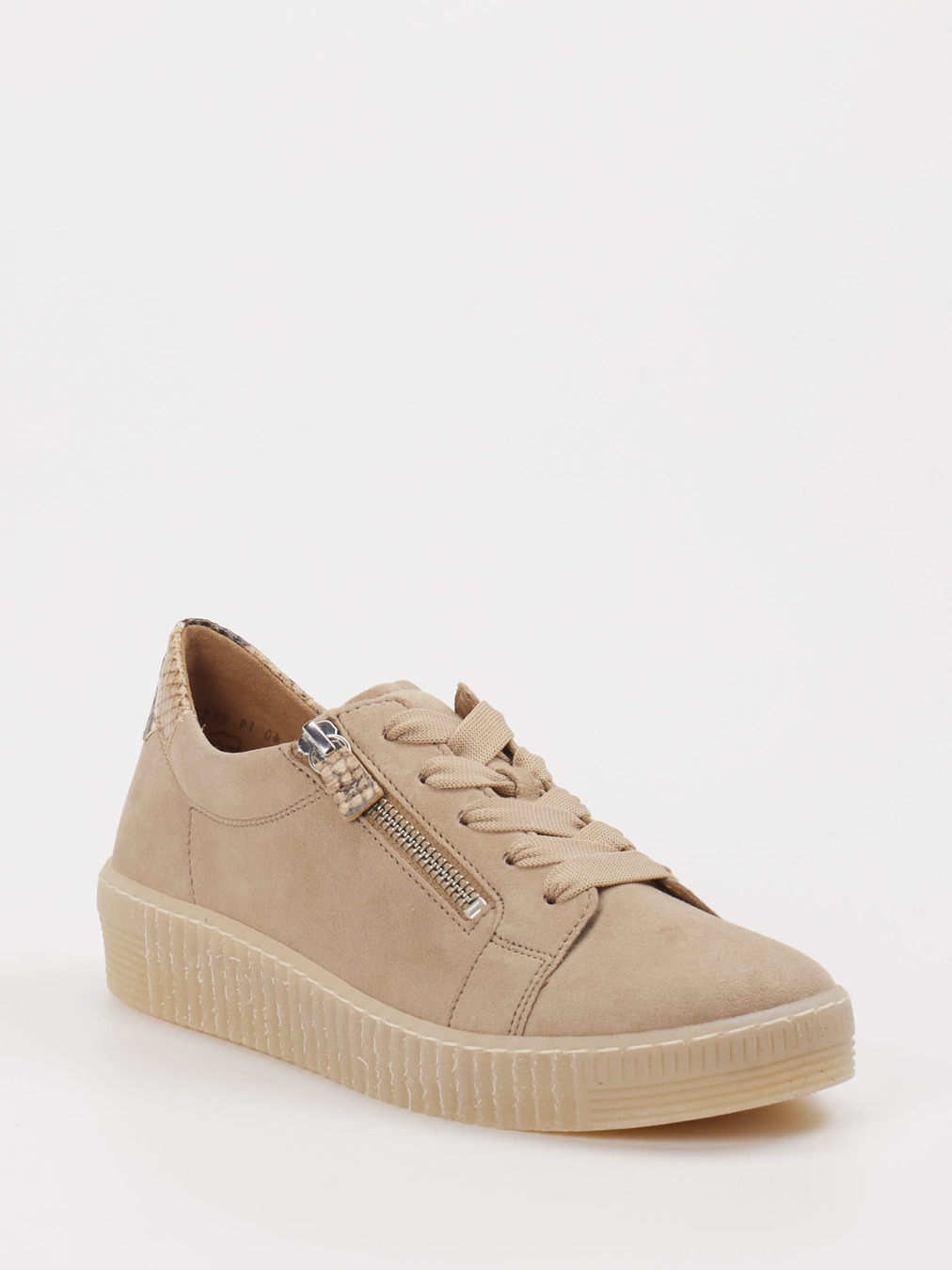 Gabor – Low-Top Sneaker aus Veloursleder beige