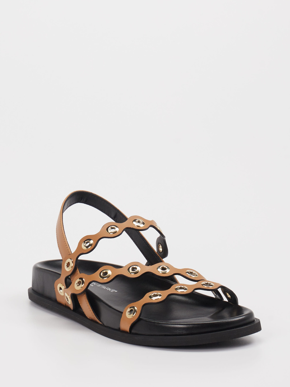 Konstantin Starke – Riemchensandalen aus Kalbleder cognac