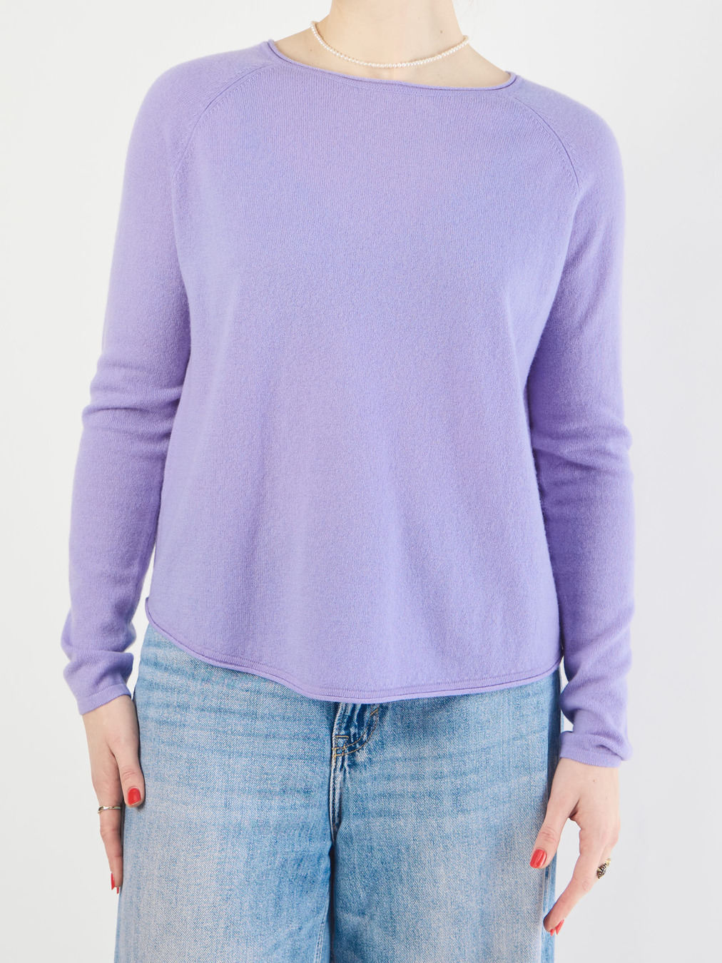 FLONA – Feinstrickpullover aus Strick in Flieder