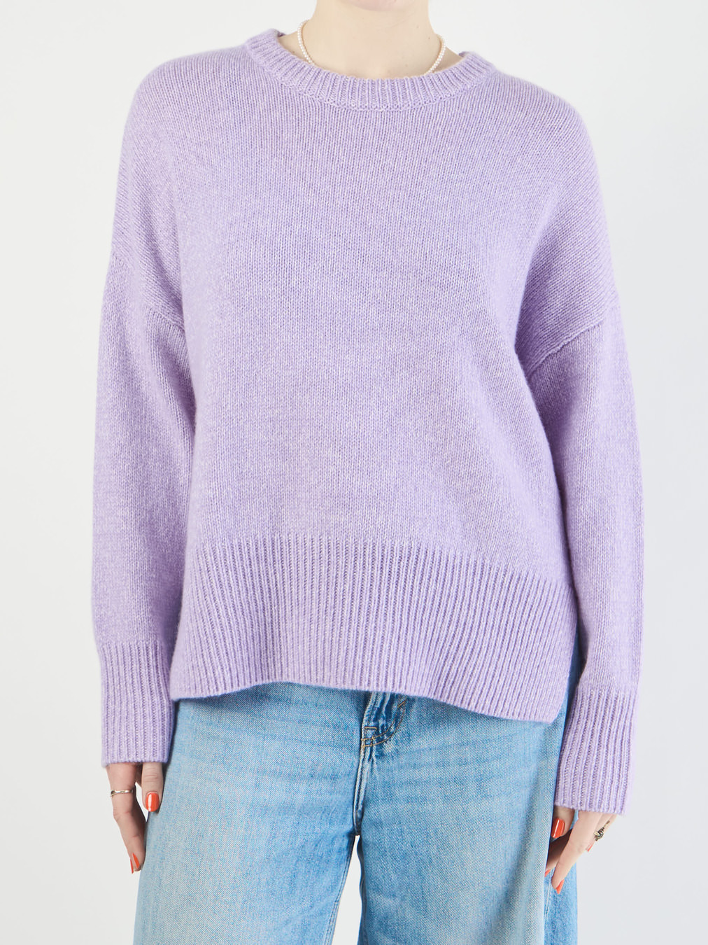FLONA – Feinstrickpullover aus Wollmix in Flieder