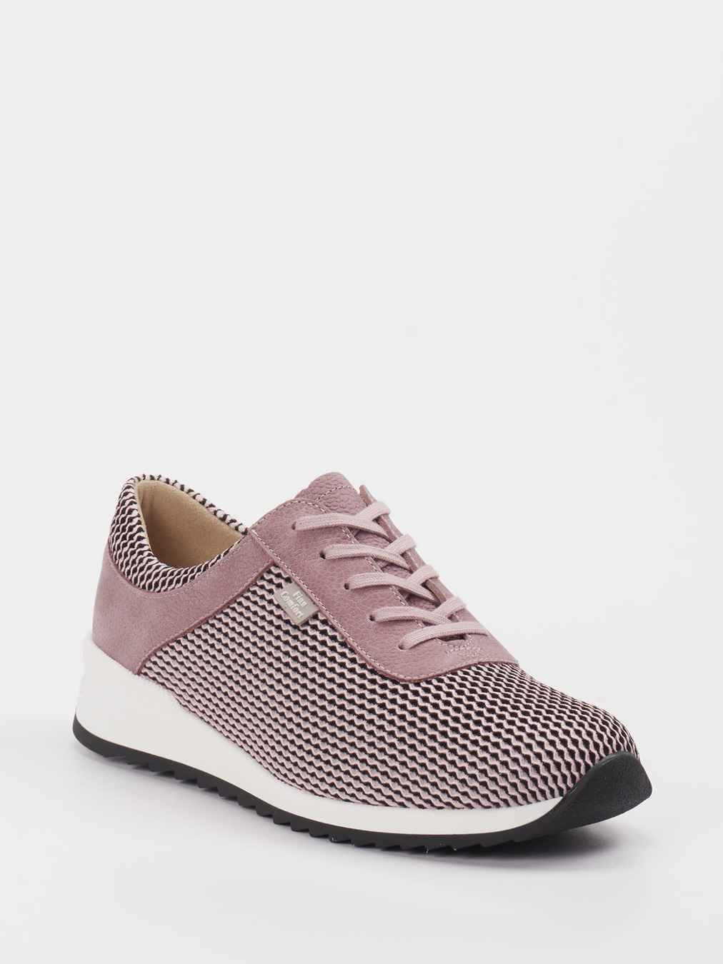 Finn Comfort – Sneaker aus Textil und Veloursleder altrosa