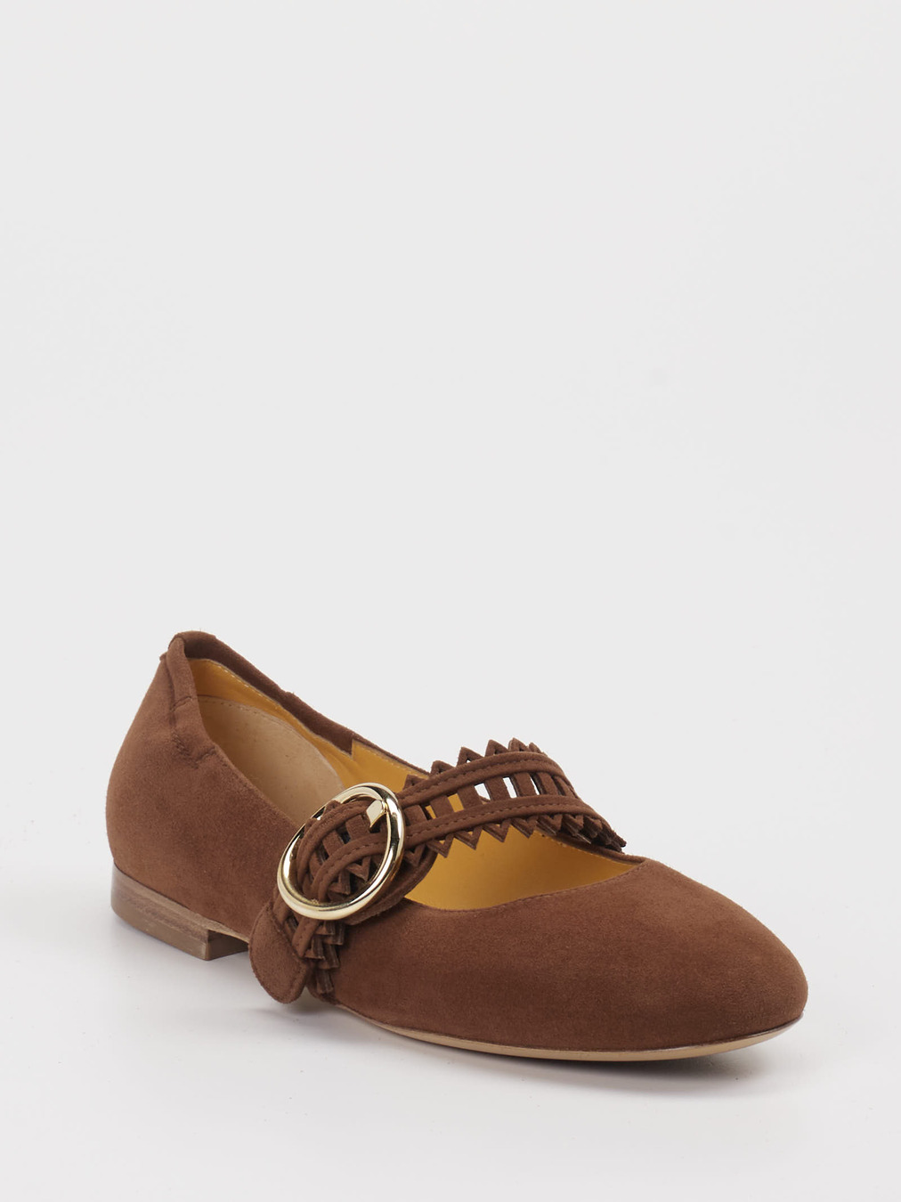 Truman's – Spangenpumps aus Veloursleder schokobraun