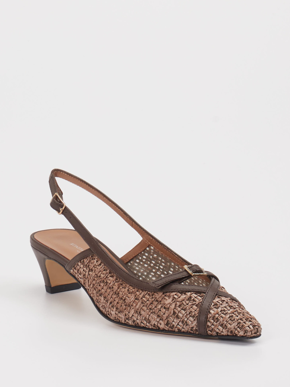 Konstantin Starke – Slingpumps aus Textil in Flechtoptik