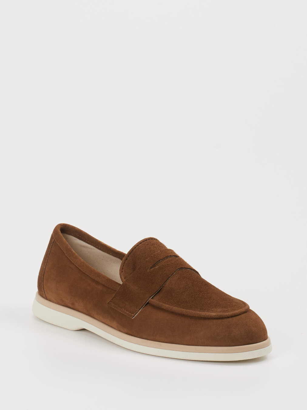 Andrea Puccini – Loafer aus Veloursleder cognacbraun