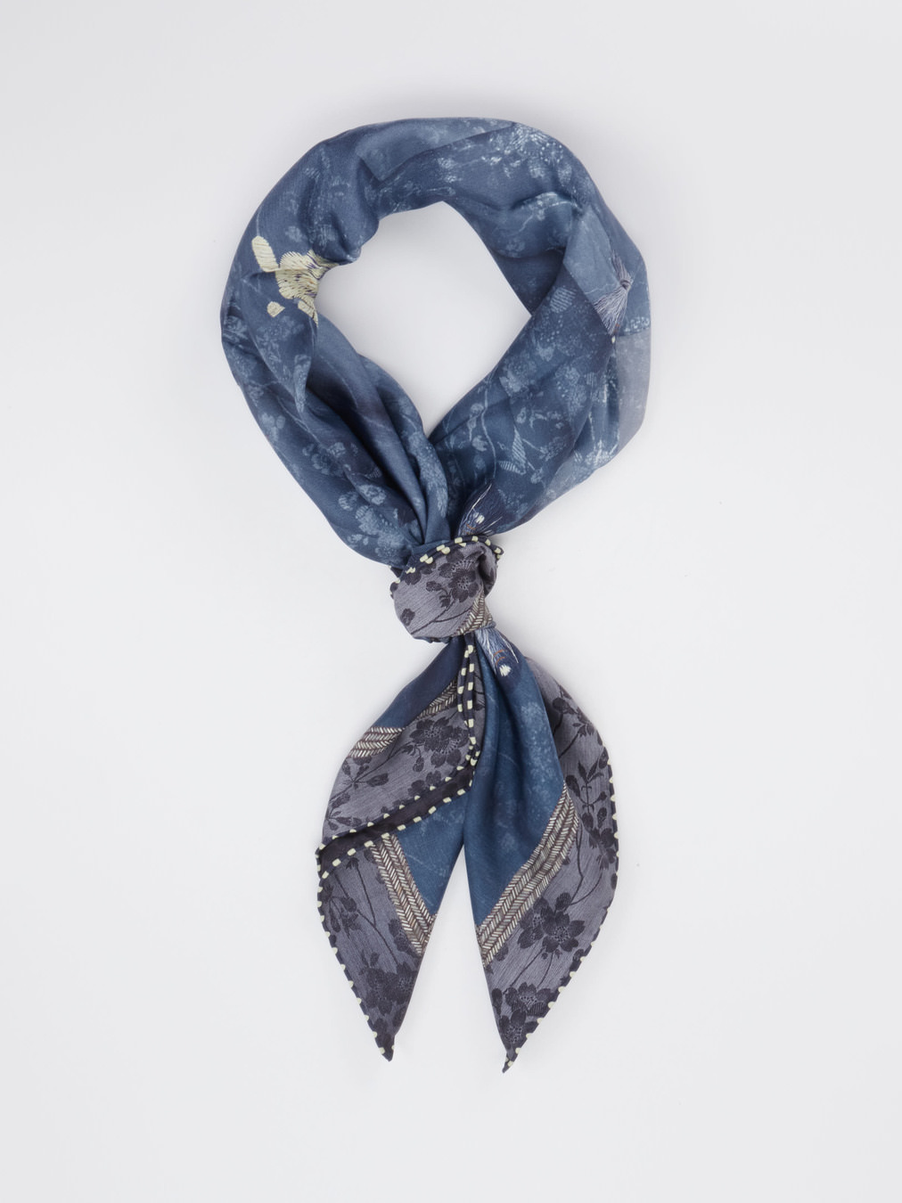 Pierre-Louis Mascia – Halstuch aus Seide in Jeansblau