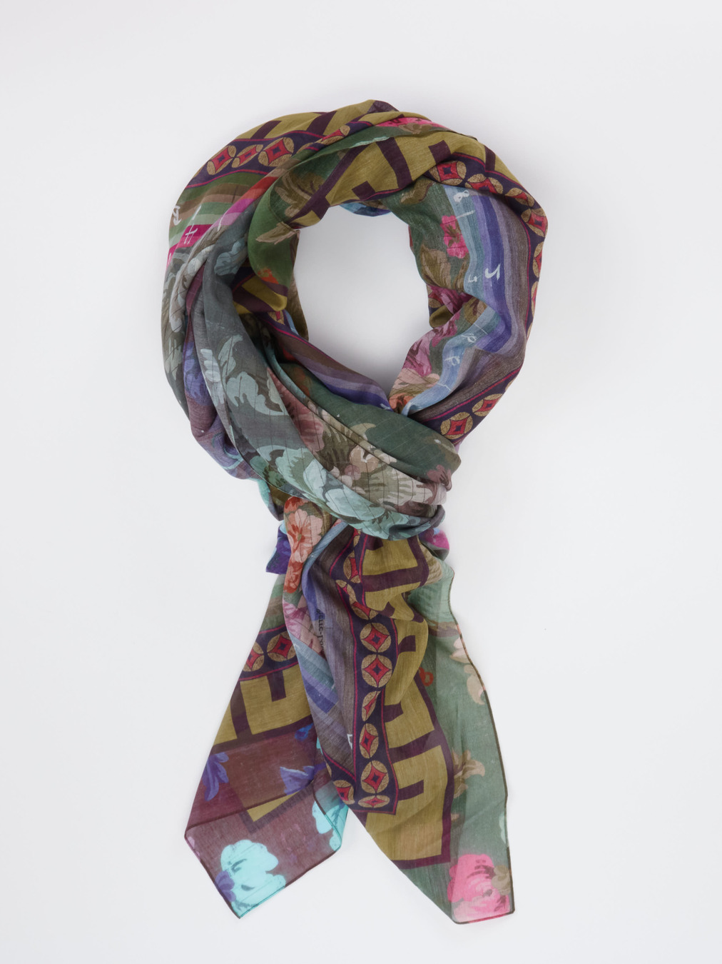 Pierre-Louis Mascia – Schal aus Feingewebe mit Retro-Print