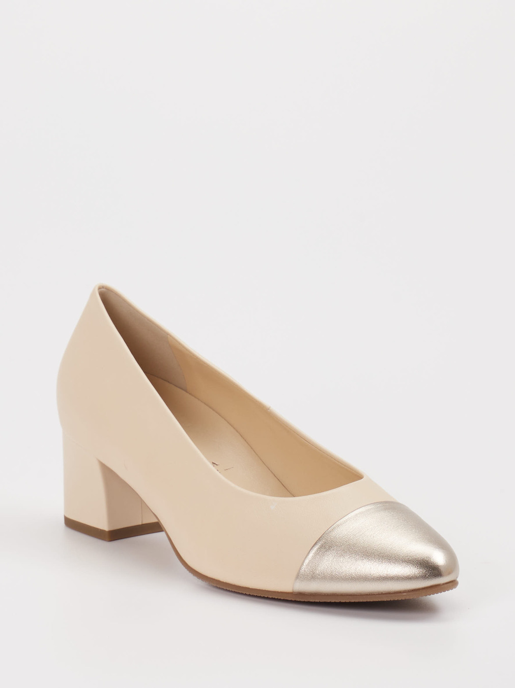 Hassia – Pumps aus Kalbleder mit Metallic-Detail