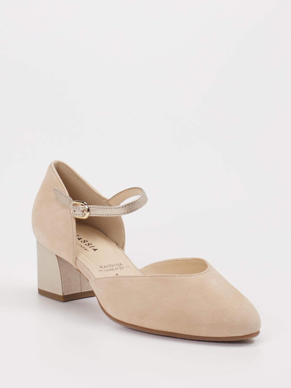 Hassia – Mary Jane Pumps aus Veloursleder beige