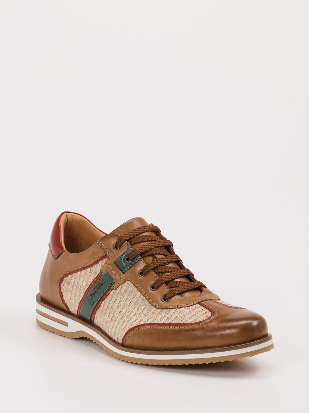 Galizio Torresi – Sneaker aus Kalbleder Cognacbraun