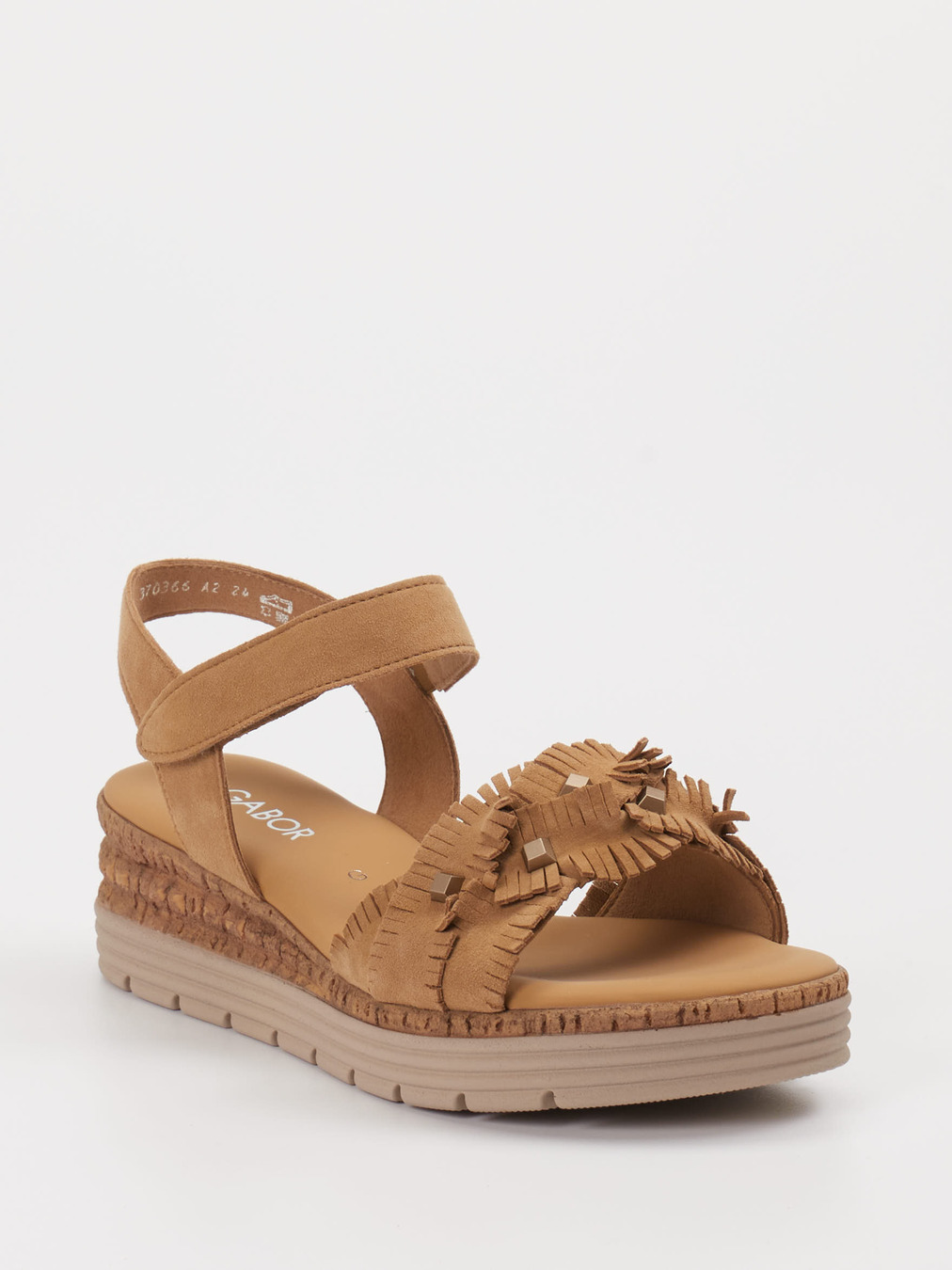 Gabor Comfort – Plateausandalen aus Veloursleder cognacbraun