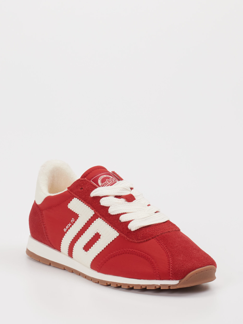 Back 70 – Sneaker aus Velour/Textil in Signalrot