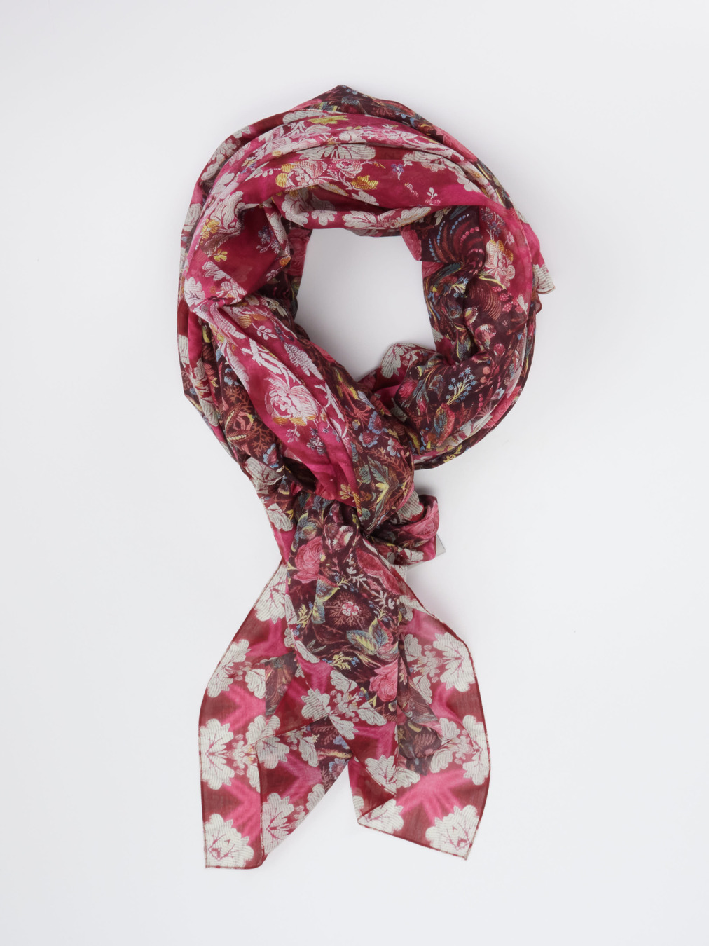 Pierre-Louis Mascia – Schal aus Chiffon in Himbeerrot