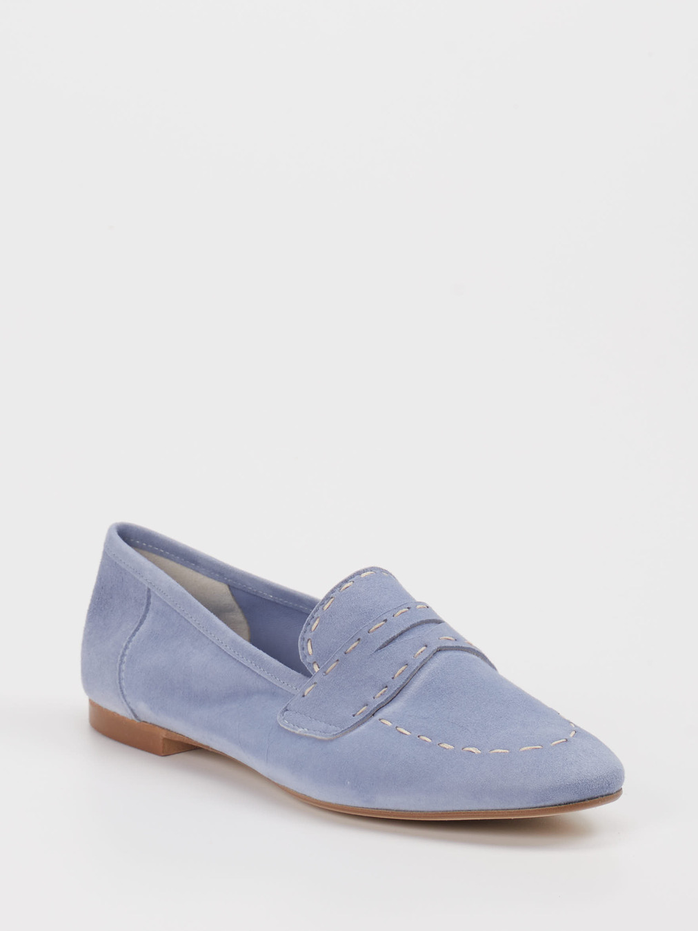 Konstantin Starke – Loafer aus Veloursleder Hellblau