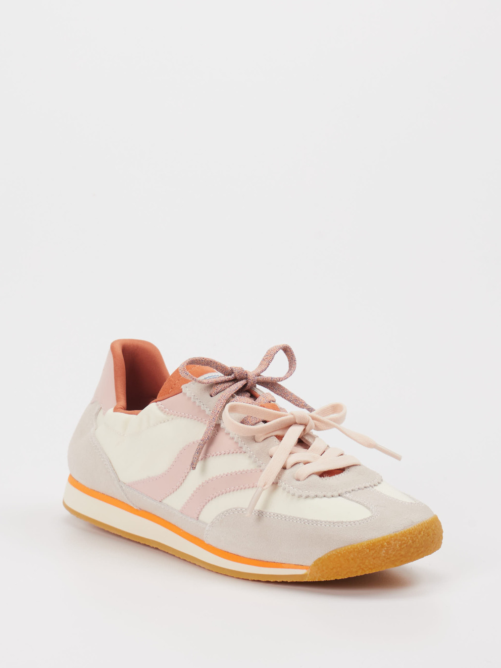 MRP – Sneaker aus Velour/Textil in Cremeweiß