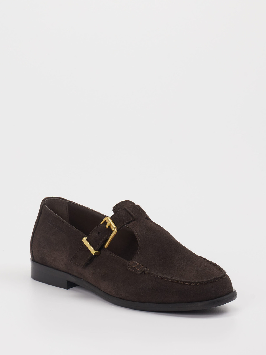 Marc O'Polo – T-Bar Loafer aus Veloursleder Dunkelbraun