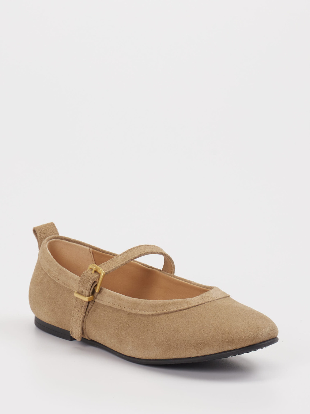 Marc O'Polo – Mary Jane Ballerinas aus Veloursleder beige