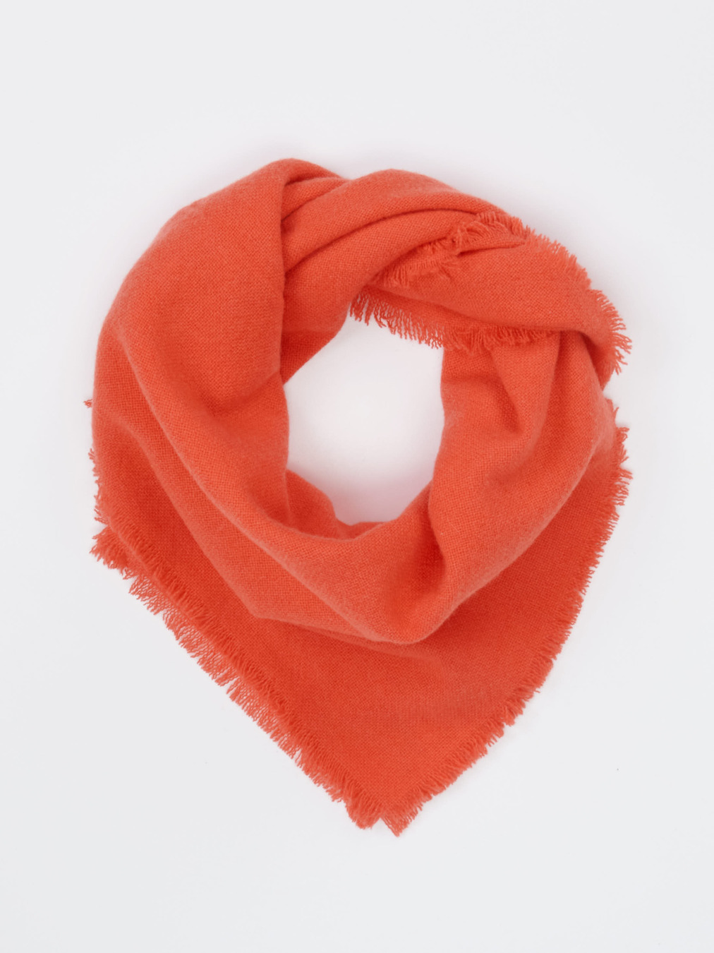 Blui – Dreieckstuch aus Feinstrickgewebe Korallrot