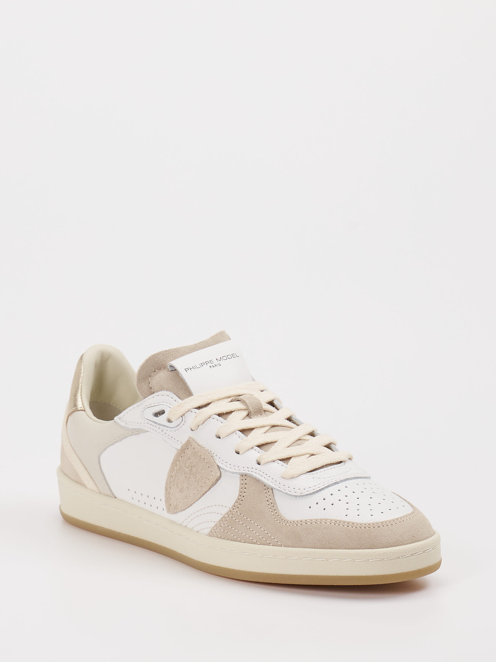 Philippe Model – Sneaker aus Veloursleder und Leder Beige