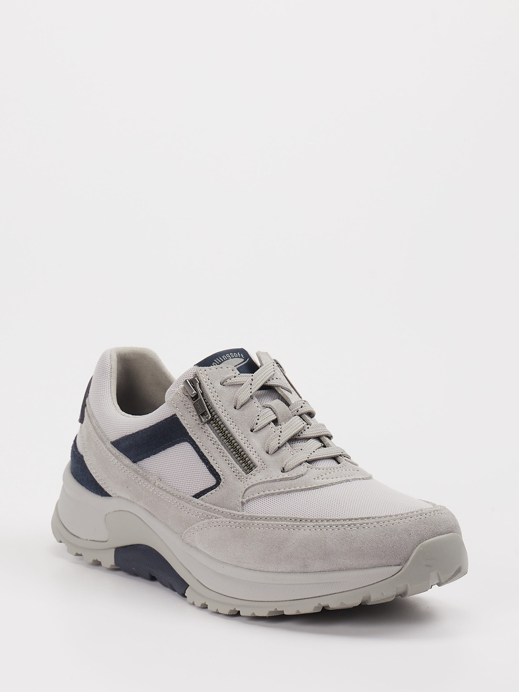 rollingsoft – Sneaker aus Velour/Textil Hellgrau