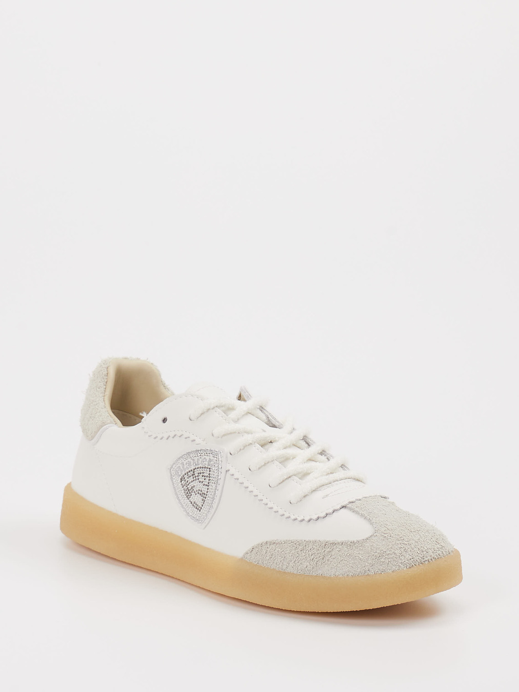 Blauer – Sneaker aus Velours und Leder Weiß