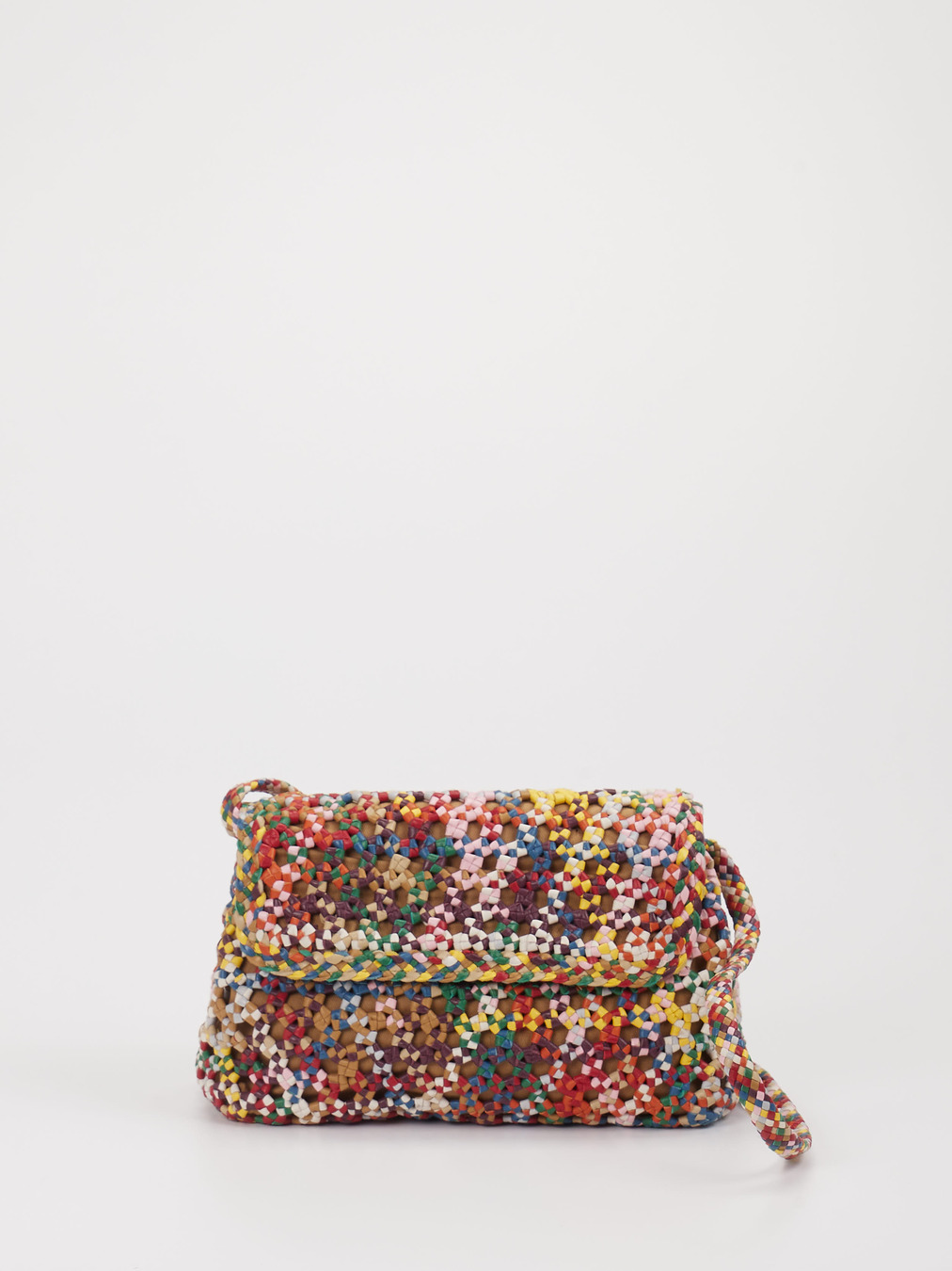 Allan K – Schultertasche aus Flechtleder Multicolor