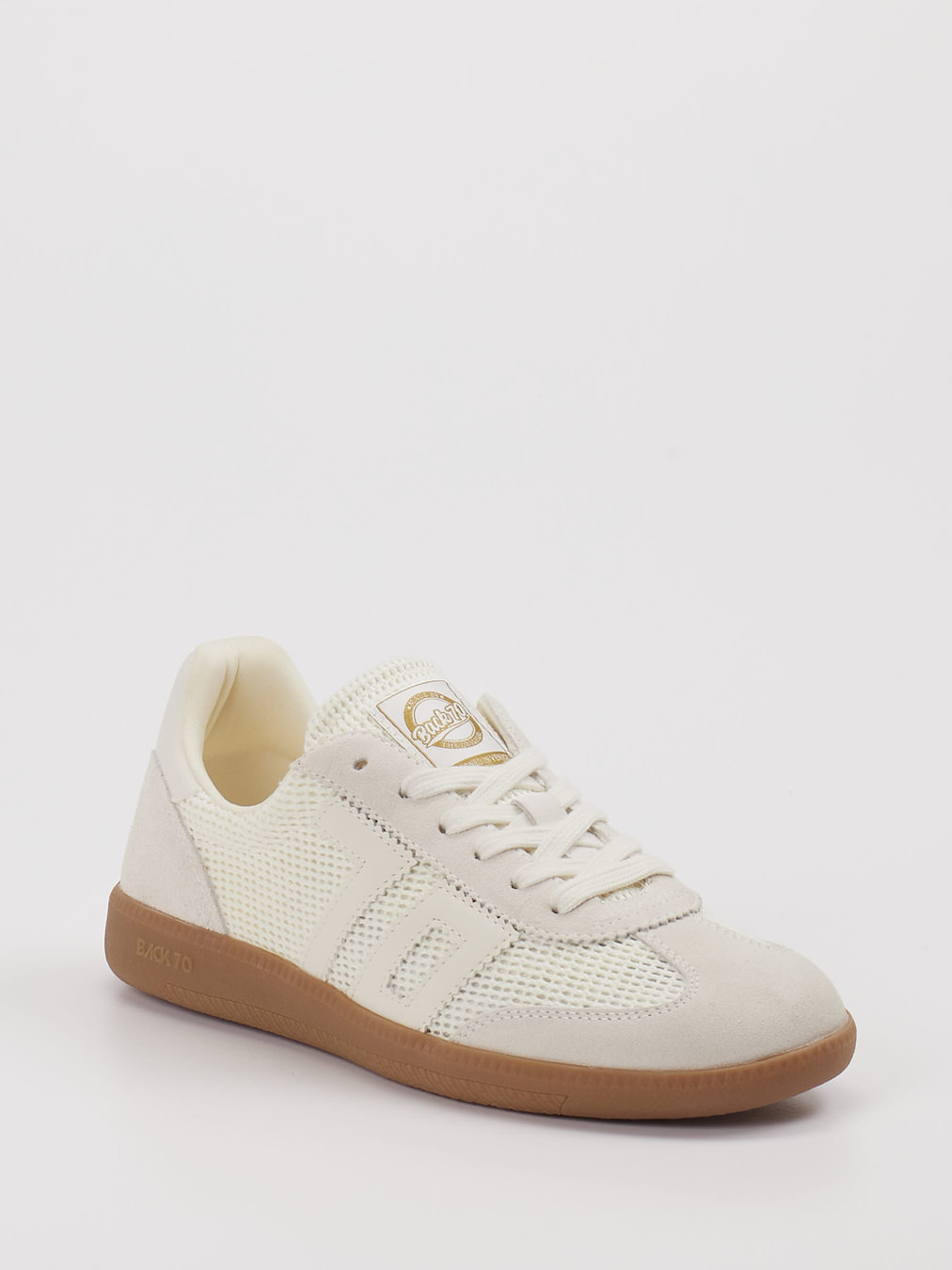 Back 70 – Sneaker aus Velour/Textil Weiß