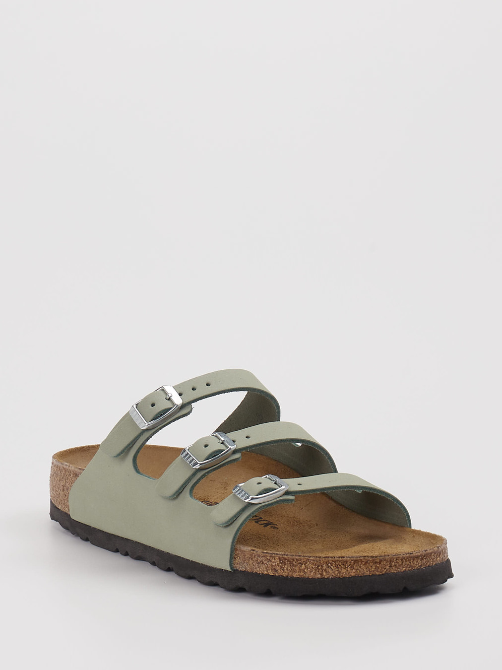 Birkenstock – Pantolette aus Nubukleder grün