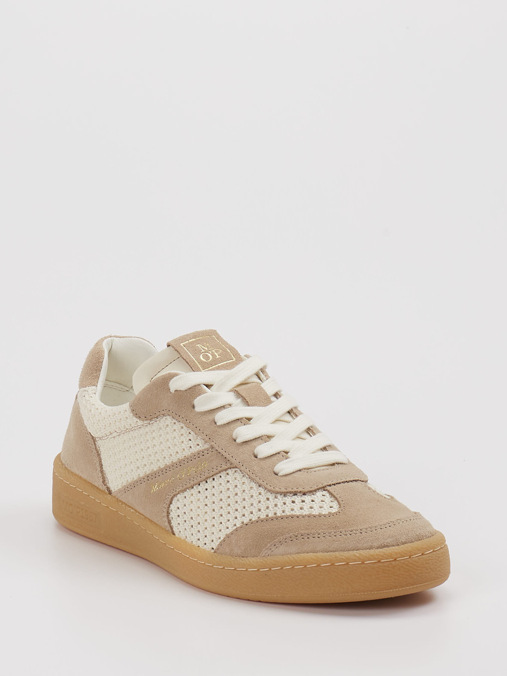 Marc O’Polo – Sneaker aus Velour/Textil Beige