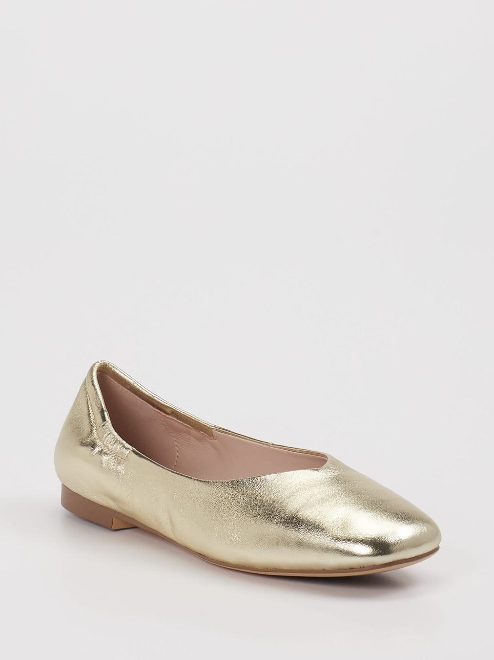 Andrea Puccini – Ballerinas aus Metallic Leder gold