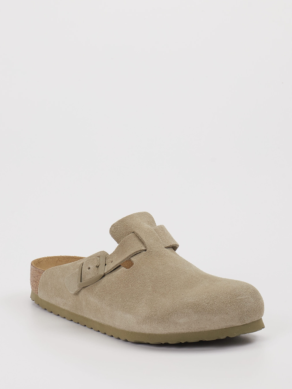 Birkenstock – Pantolette aus Veloursleder Grün