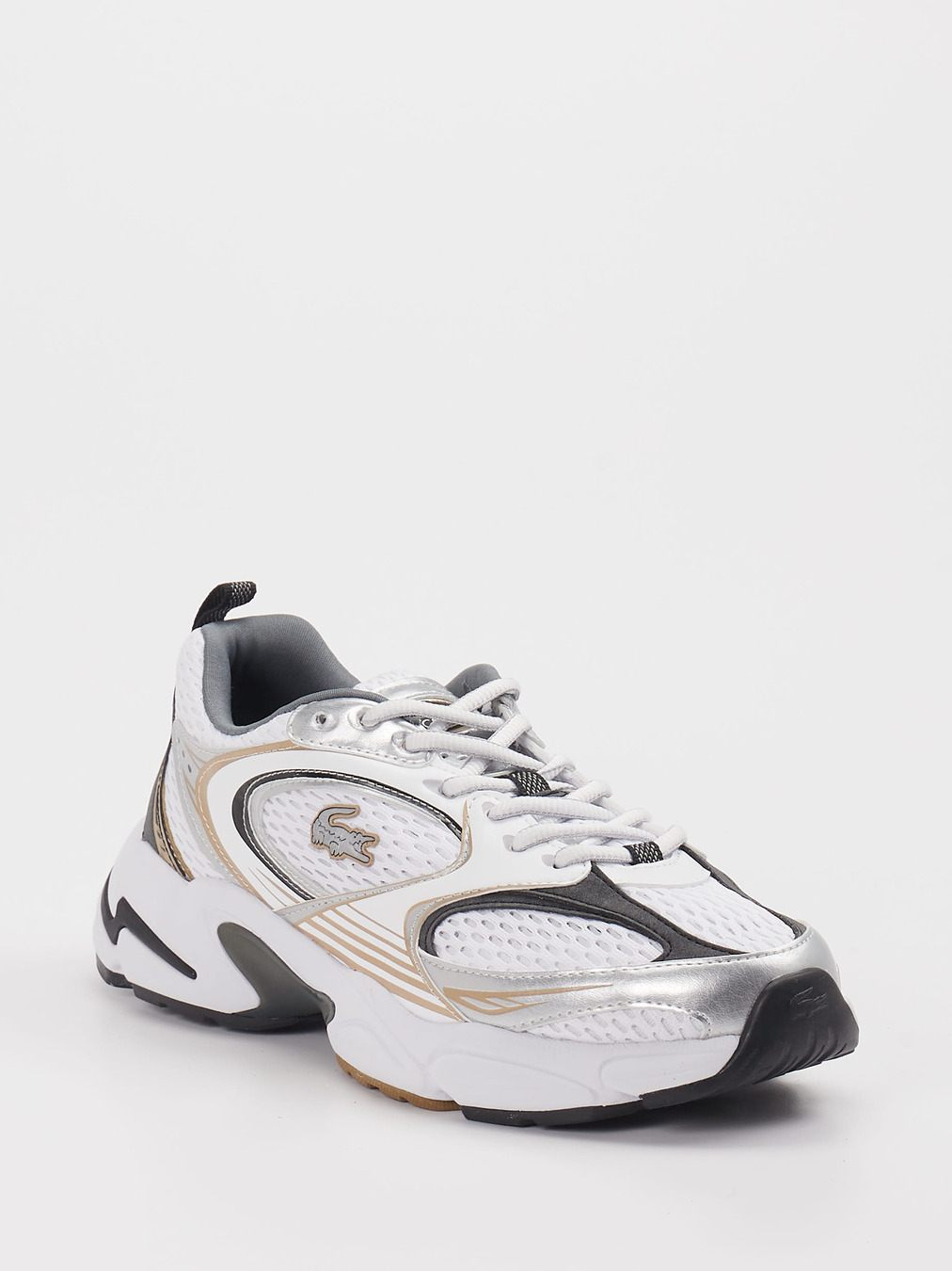 Lacoste – Sneaker aus Textil grau Metallic