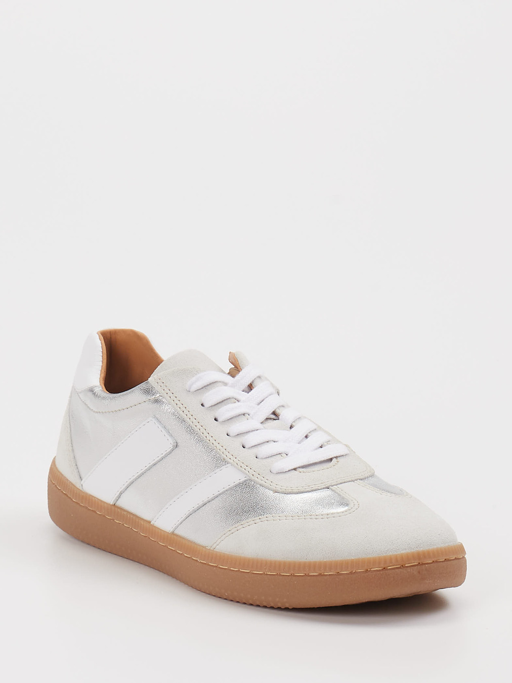 Ralph Harrison Classic – Sneaker aus Metallic Leder silber