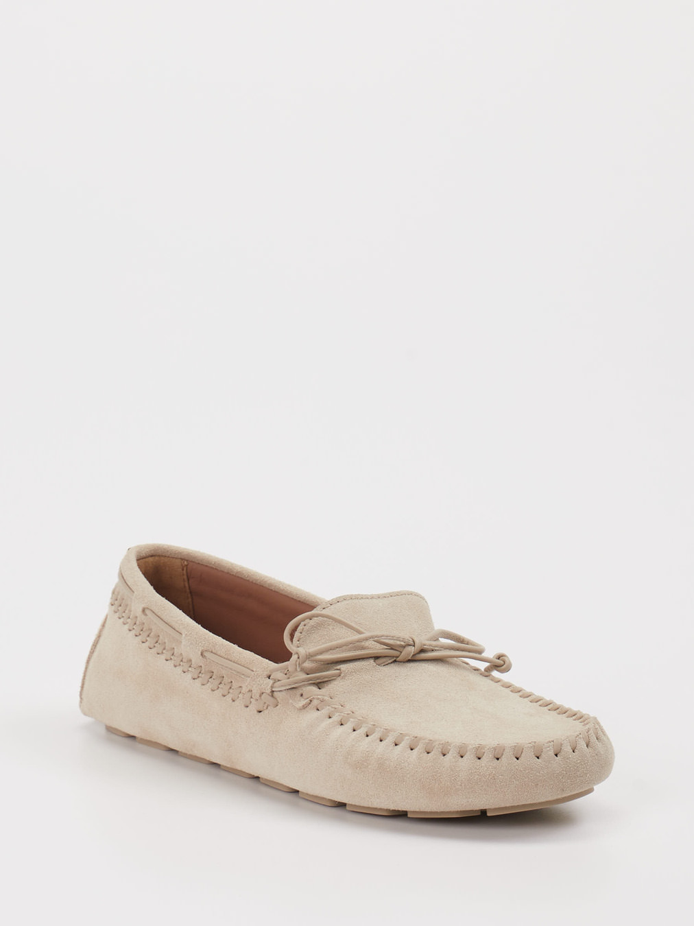 Boss – Slipper aus Veloursleder Beige
