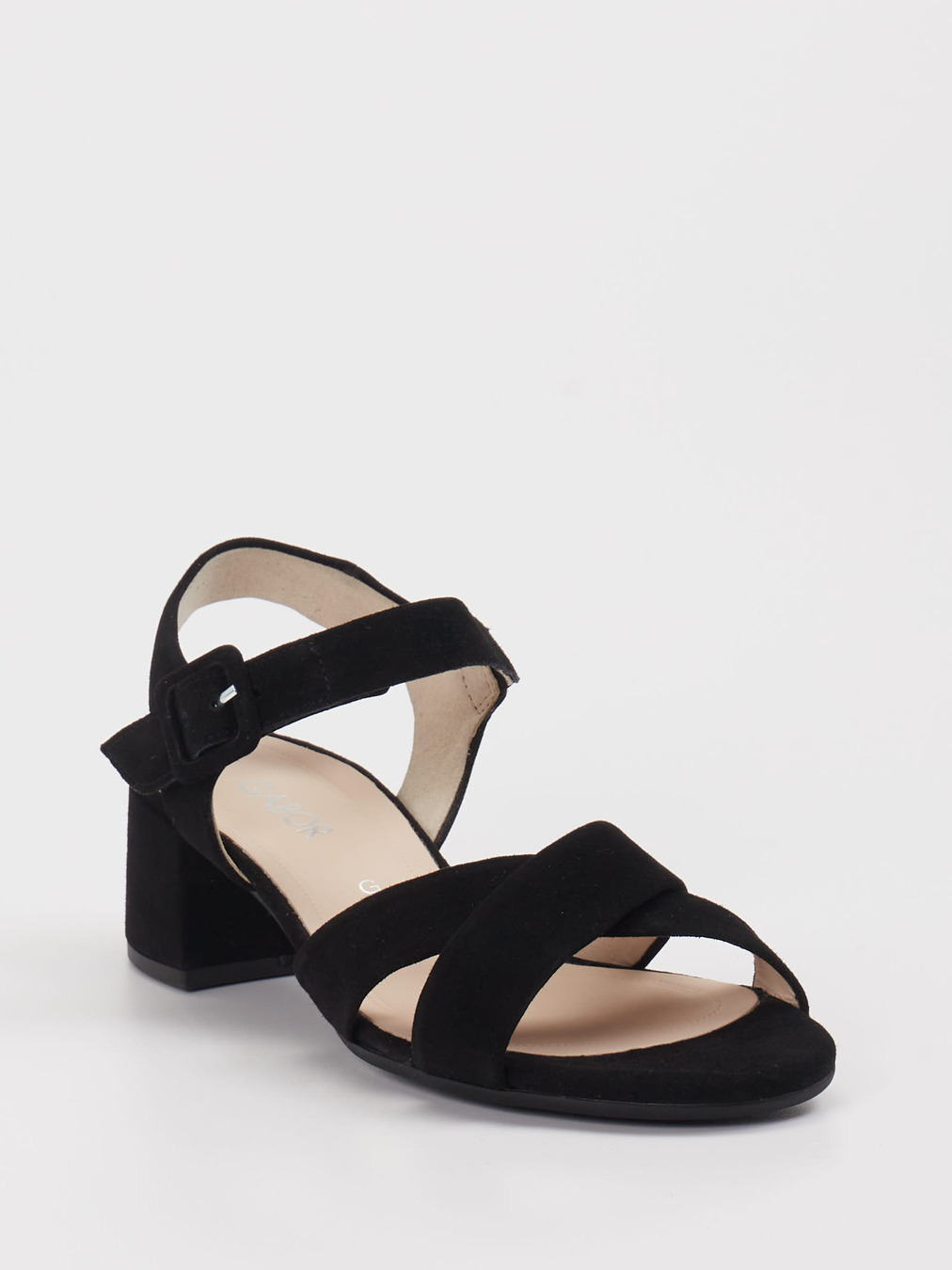 Gabor Comfort – Sandalette aus Veloursleder Schwarz