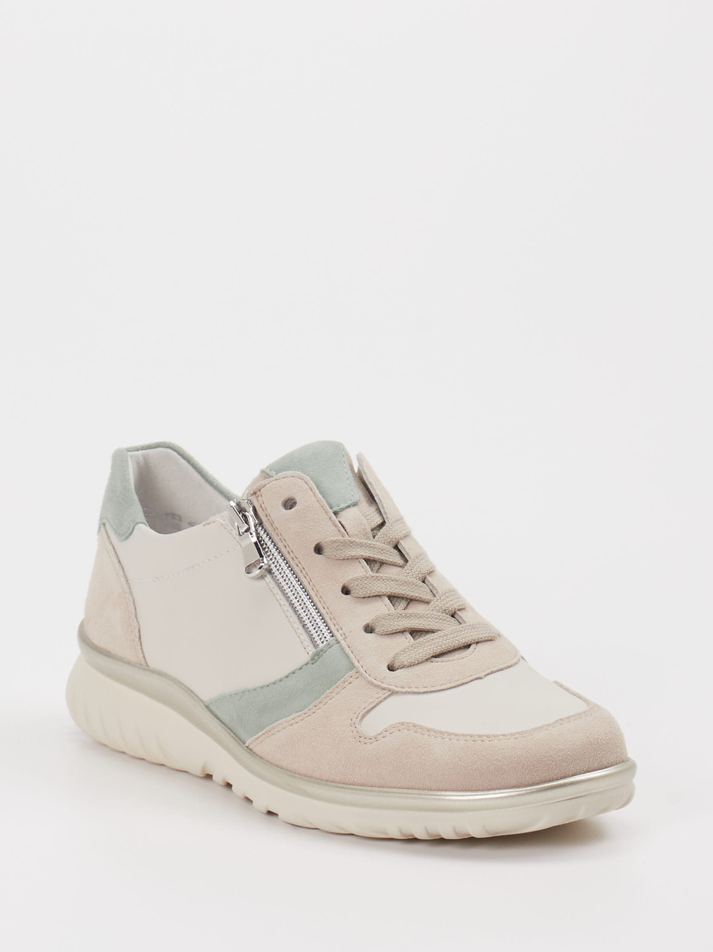 Semler – Sneaker aus Velour/Leder Beige