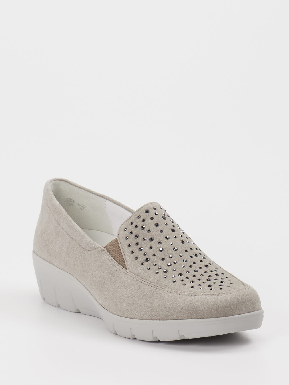 Semler – Slipper aus Veloursleder beige Keilsohle