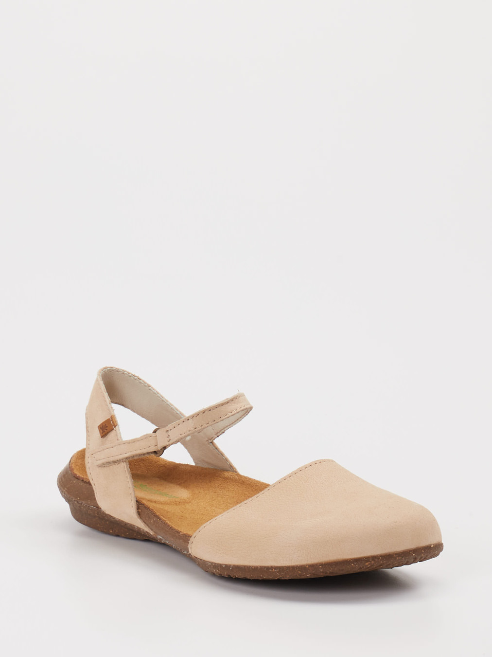 El Naturalista – Slingback-Sandale aus Leder beige