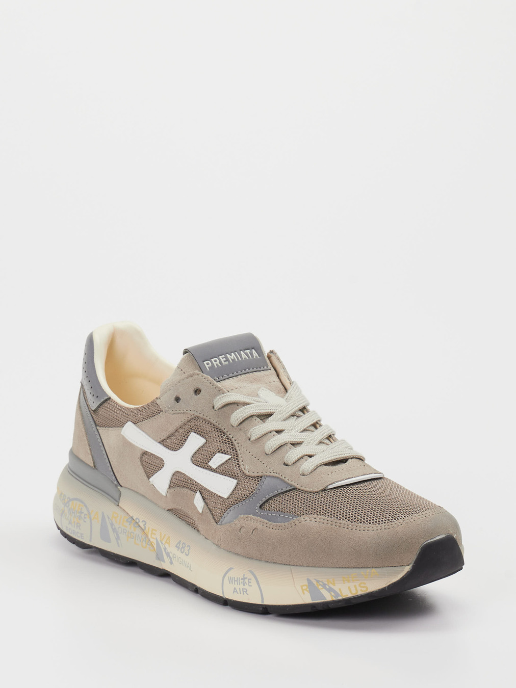 Premiata – Sneaker aus Velour/Textil Taupe