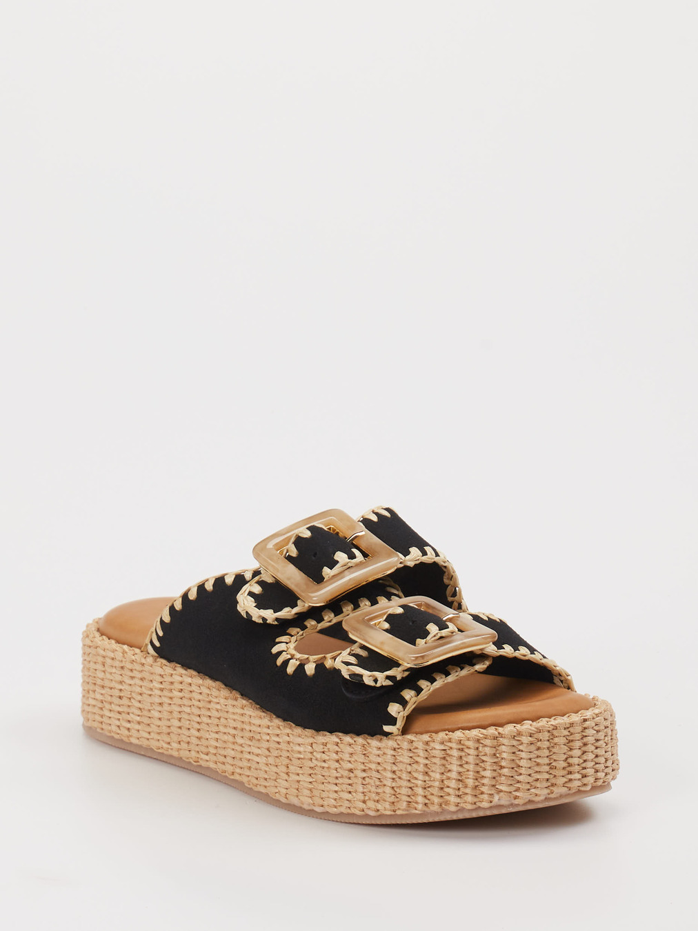 Konstantin Starke – Pantolette aus Veloursleder Schwarz