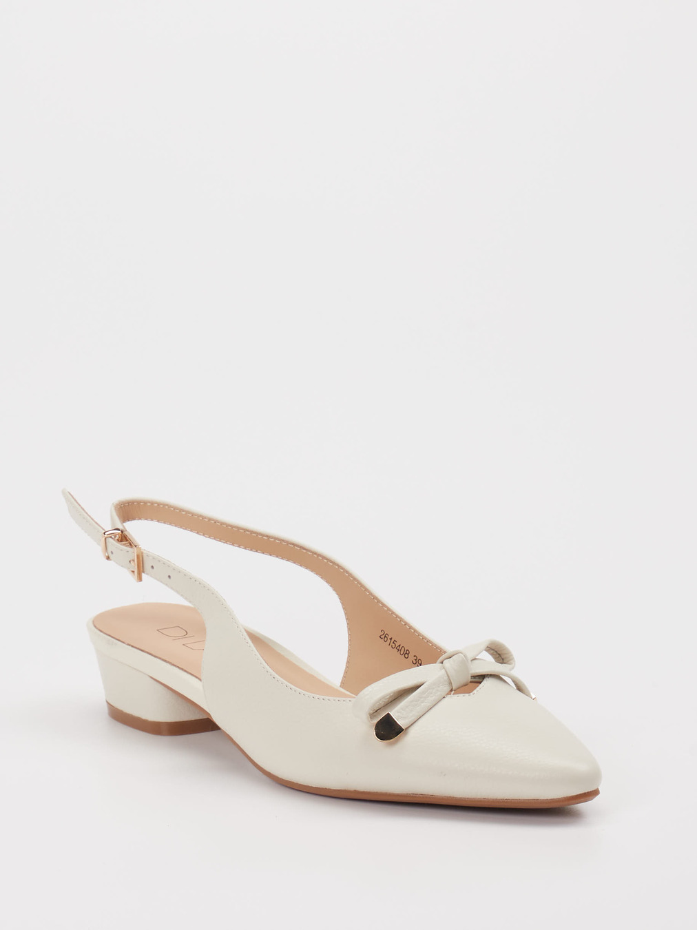 Di Lauro – Slingback-Pumps aus Kalbleder weiß