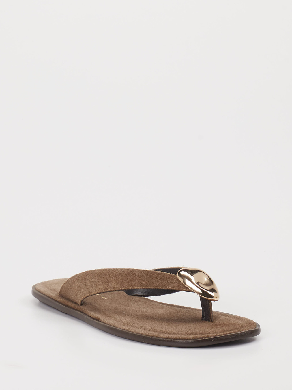 Andrea Puccini – Zehentrenner aus Veloursleder Taupe