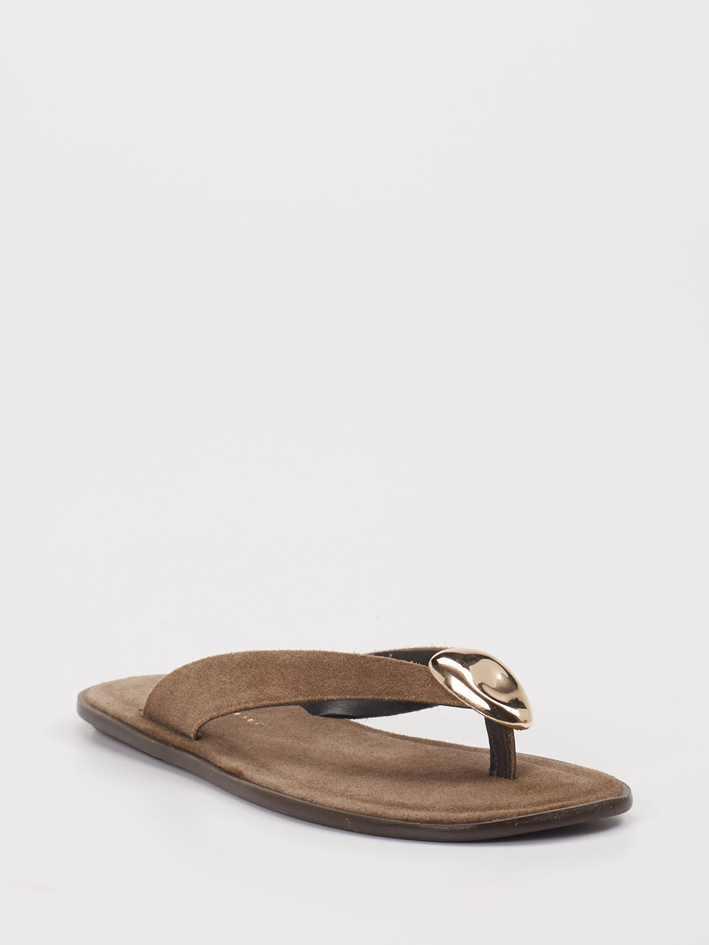 Andrea Puccini – Zehentrenner aus Veloursleder Taupe