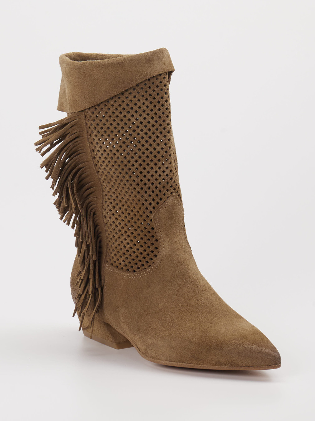 Konstantin Starke – Stiefelette aus Veloursleder braun