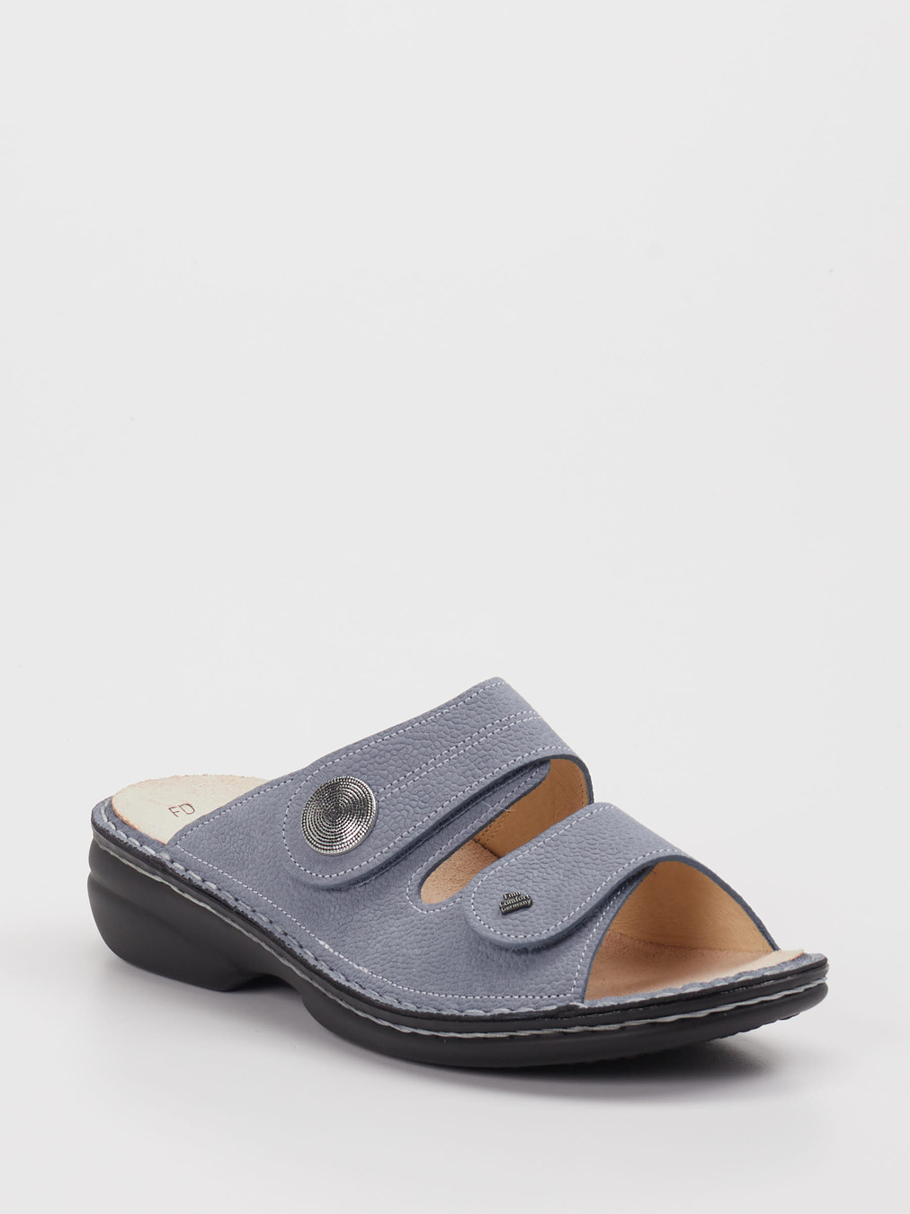 Finn Comfort – Pantolette aus Nubukleder blau
