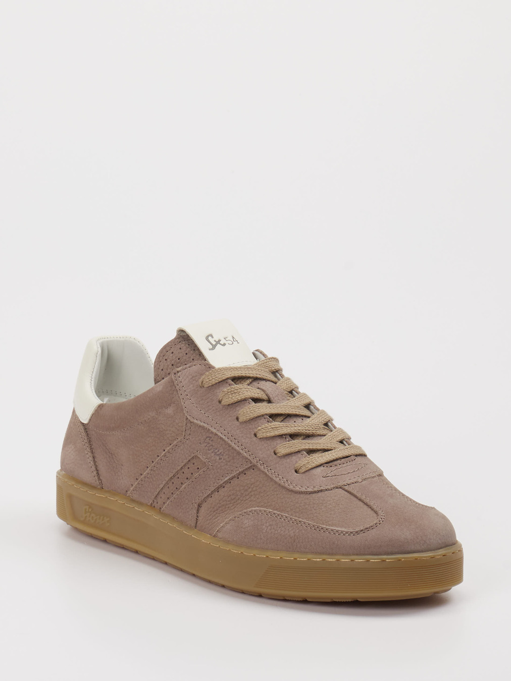 Sioux – Sneaker aus Kalbleder Taupe Gumsohle