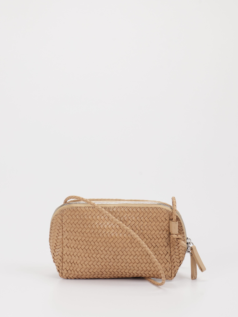 Allan K - Antwerp – Crossbody Bag aus Flechtleder beige