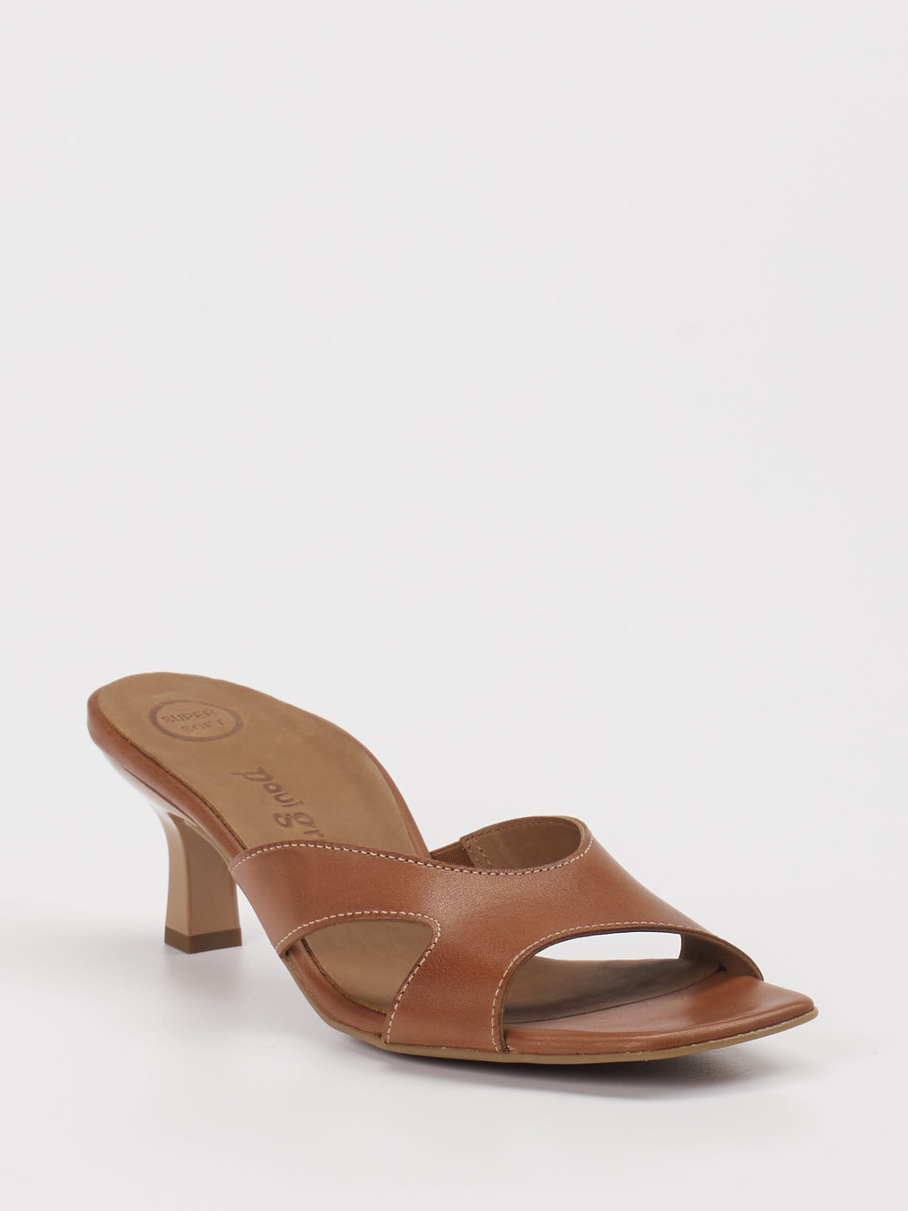 Paul Green – Pantolette aus Kalbleder Cognac