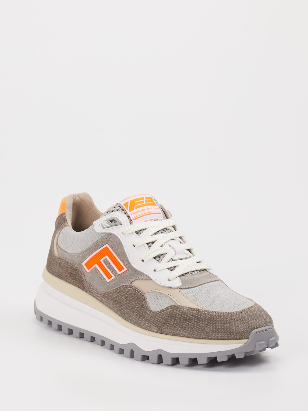 Floris van Bommel – Sneaker aus Leder hellgrau