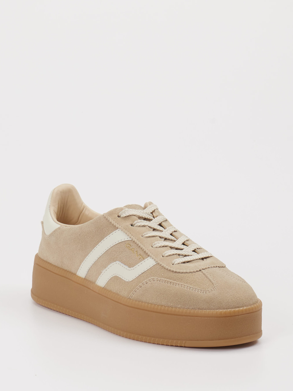 Gant – Sneaker aus Veloursleder beige Plateau